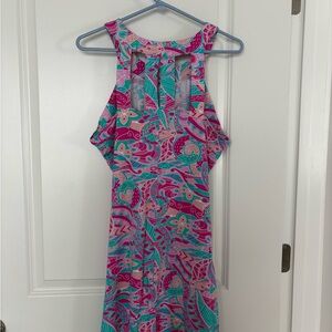 Banana Republic Pink and Blue Backless Dress